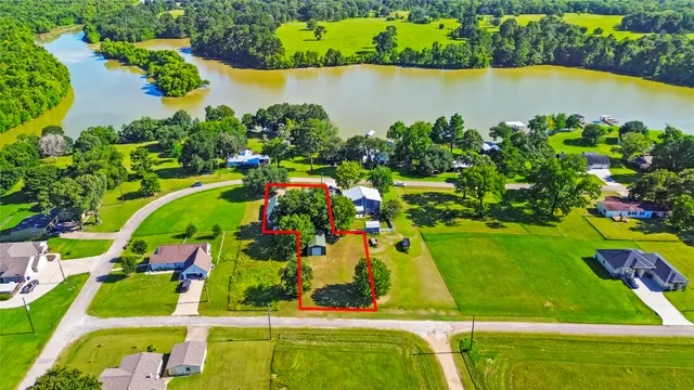 an aerial view of a house