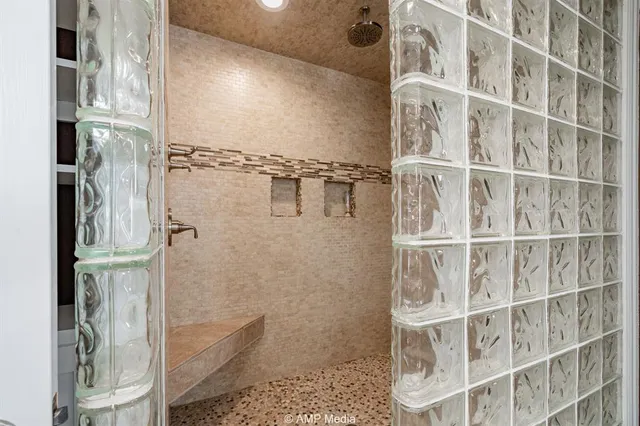 a bathroom with a shower
