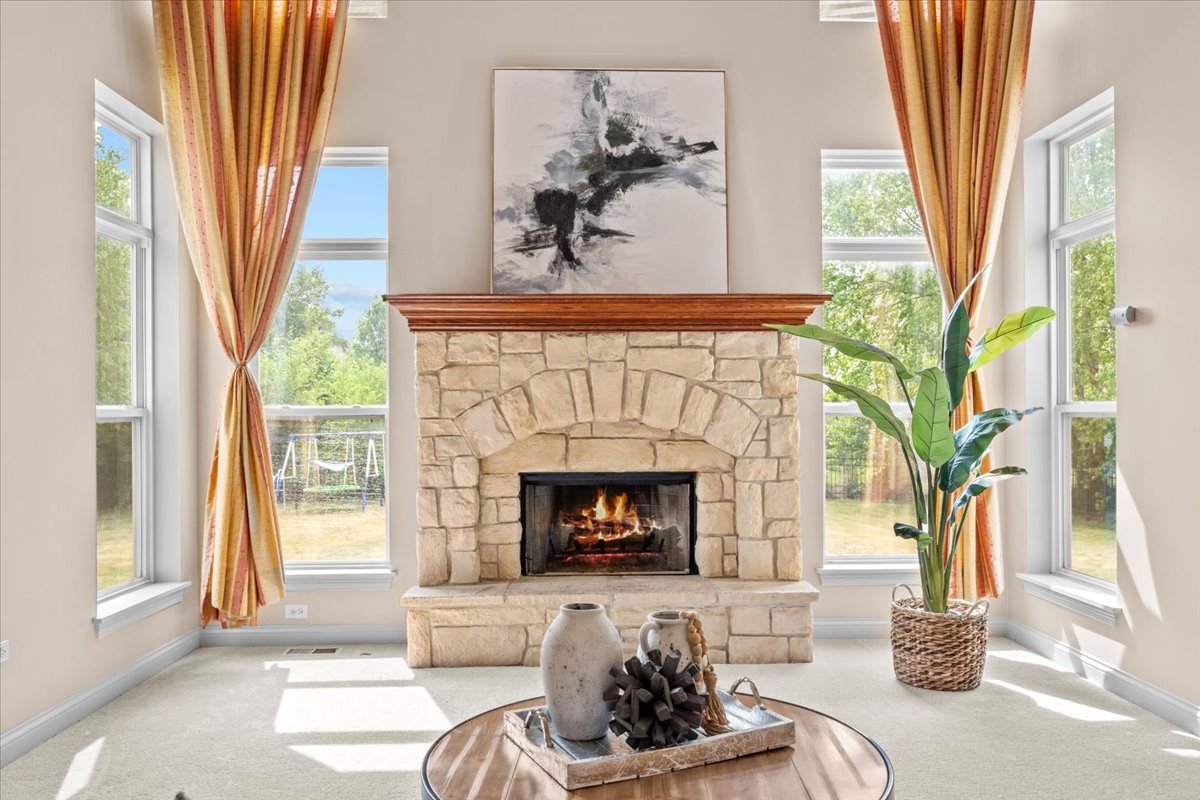 1112 Stonehaven Circle Aurora, IL 60504 - Photo 9 of 28 a living room with furniture and a fireplace