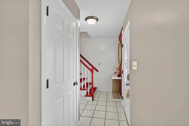 a view of a hallway with entryway