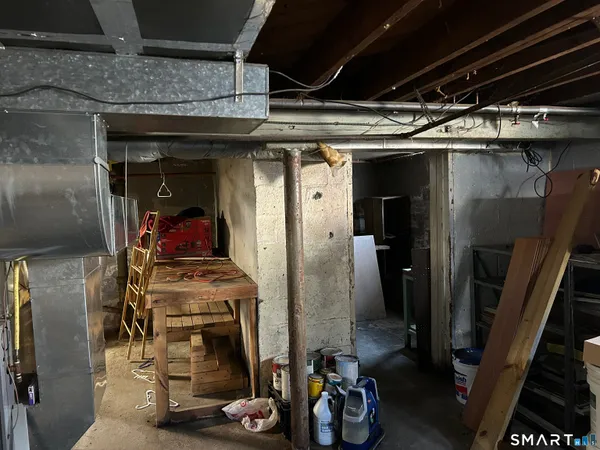 a view of a storage room with two washing machine
