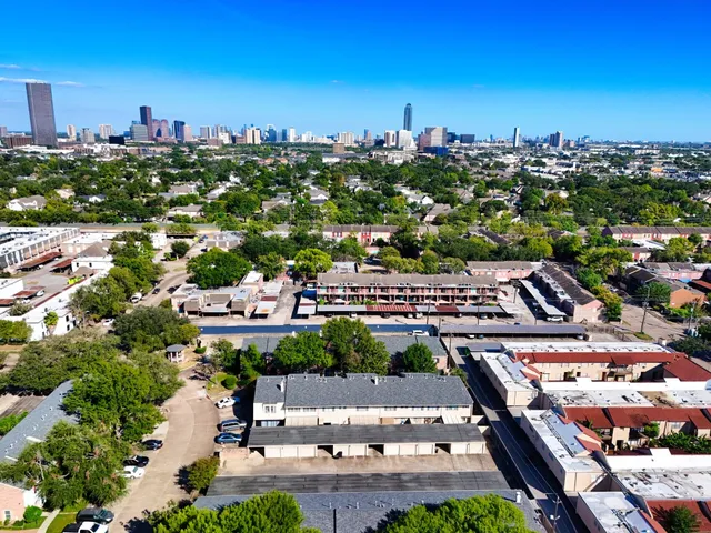 an aerial view of a city