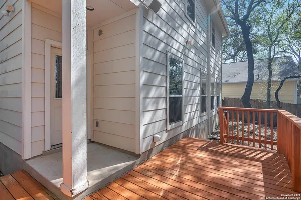 a view of a balcony with mountain view