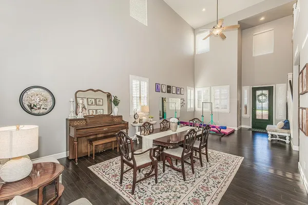 a living room with furniture