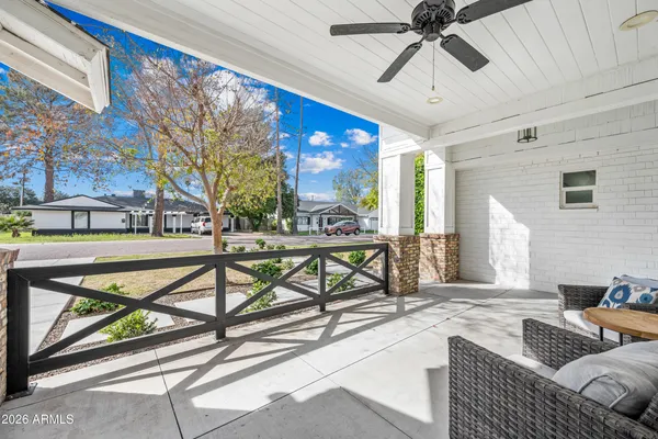 a view of a livingroom with furniture and garden