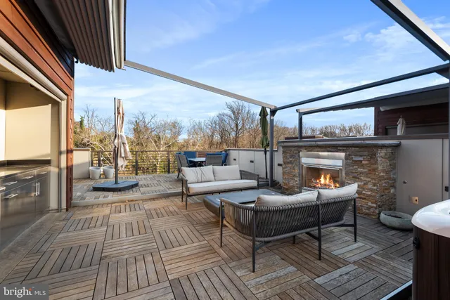 a outdoor view with a sitting space