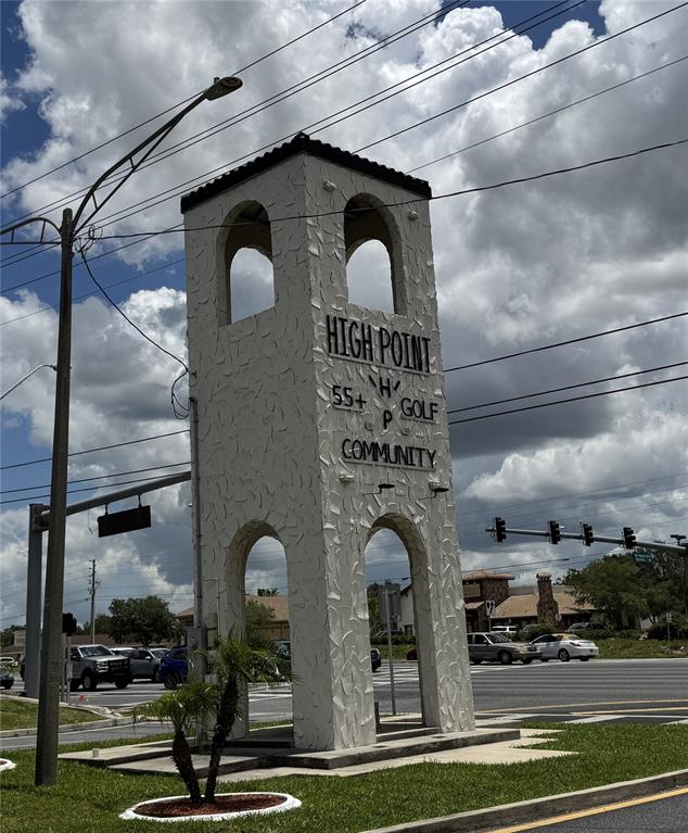 a front view of a building with street view