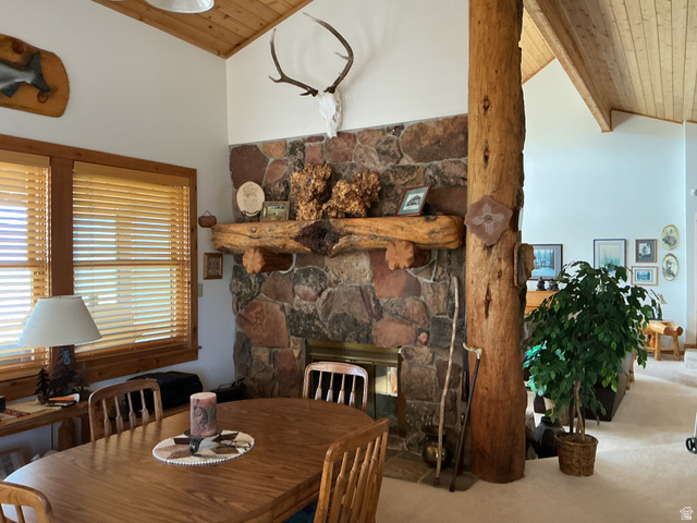 550 State Line Road Manila, UT 84046 - Photo 10 of 41 Stone-clad fireplace with a substantial log mantel and integrated firebox