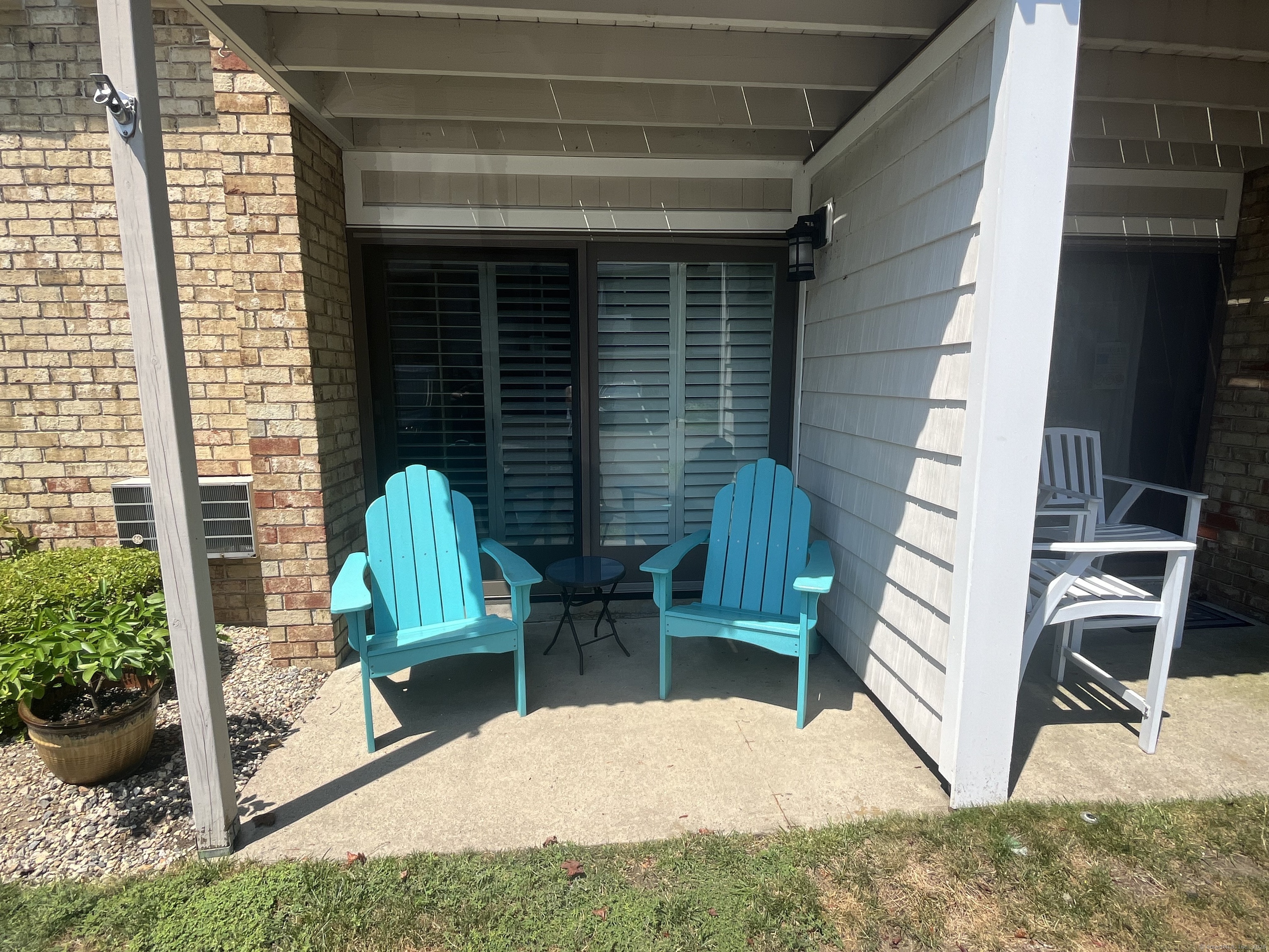 a view of table and chair in patio