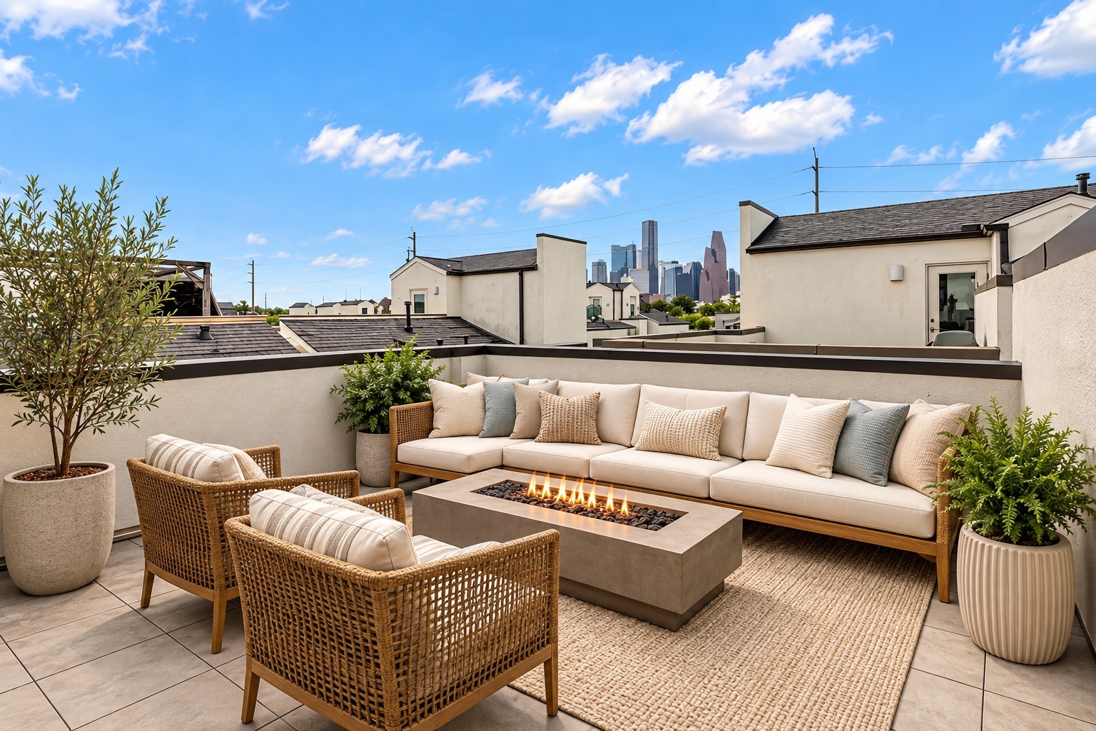 1513 Spring Street, Unit A Houston, TX 77007 - Photo 4 of 28 Virtually staged rooftop deck