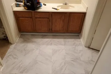 a view of wooden cabinets