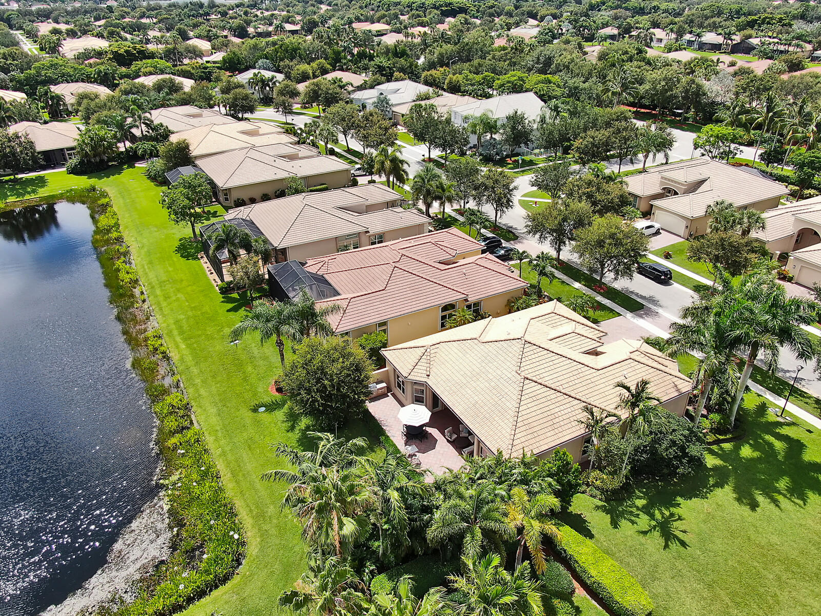 6967 Corning Circle Boynton Beach, FL 33437 - Photo 44 of 62 an aerial view of residential house with outdoor space and swimming pool
