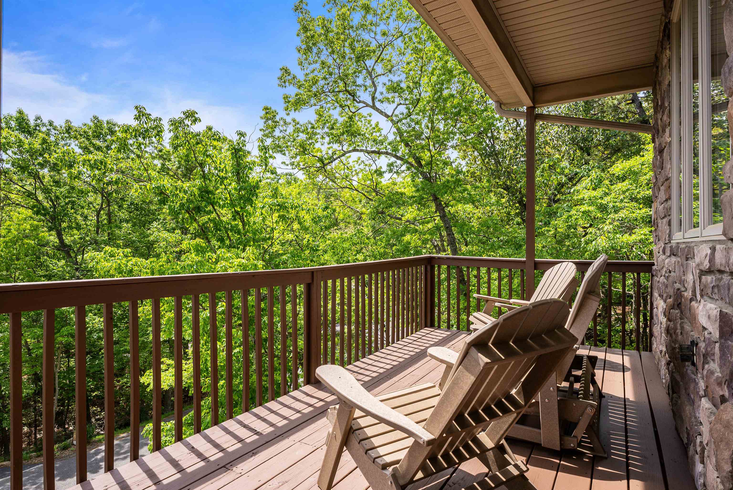 312 Rainier Road McGaheysville, VA 22840 - Photo 49 of 55 a view of a balcony with wooden floor and outdoor seating