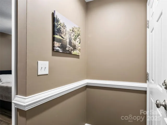 a view of wooden door