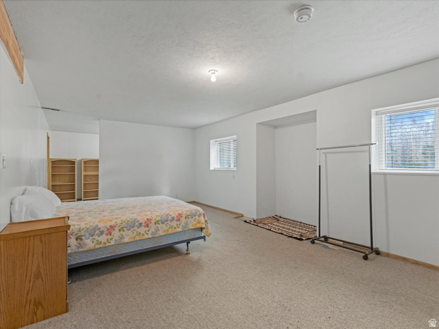 2228 East Renegade Road Sandy, UT 84093 - Photo 20 of 35 Carpeted room with white walls, two windows featuring blinds, and a built-in recessed area