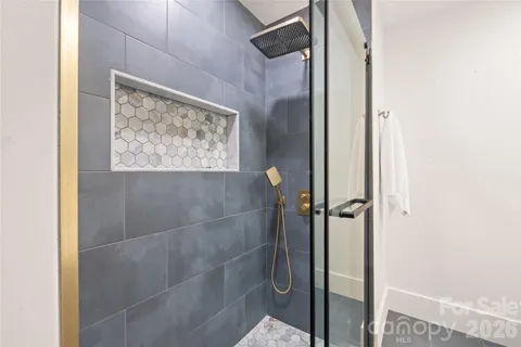 a bathroom with a shower