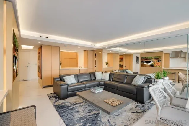 a living room with furniture and a couch