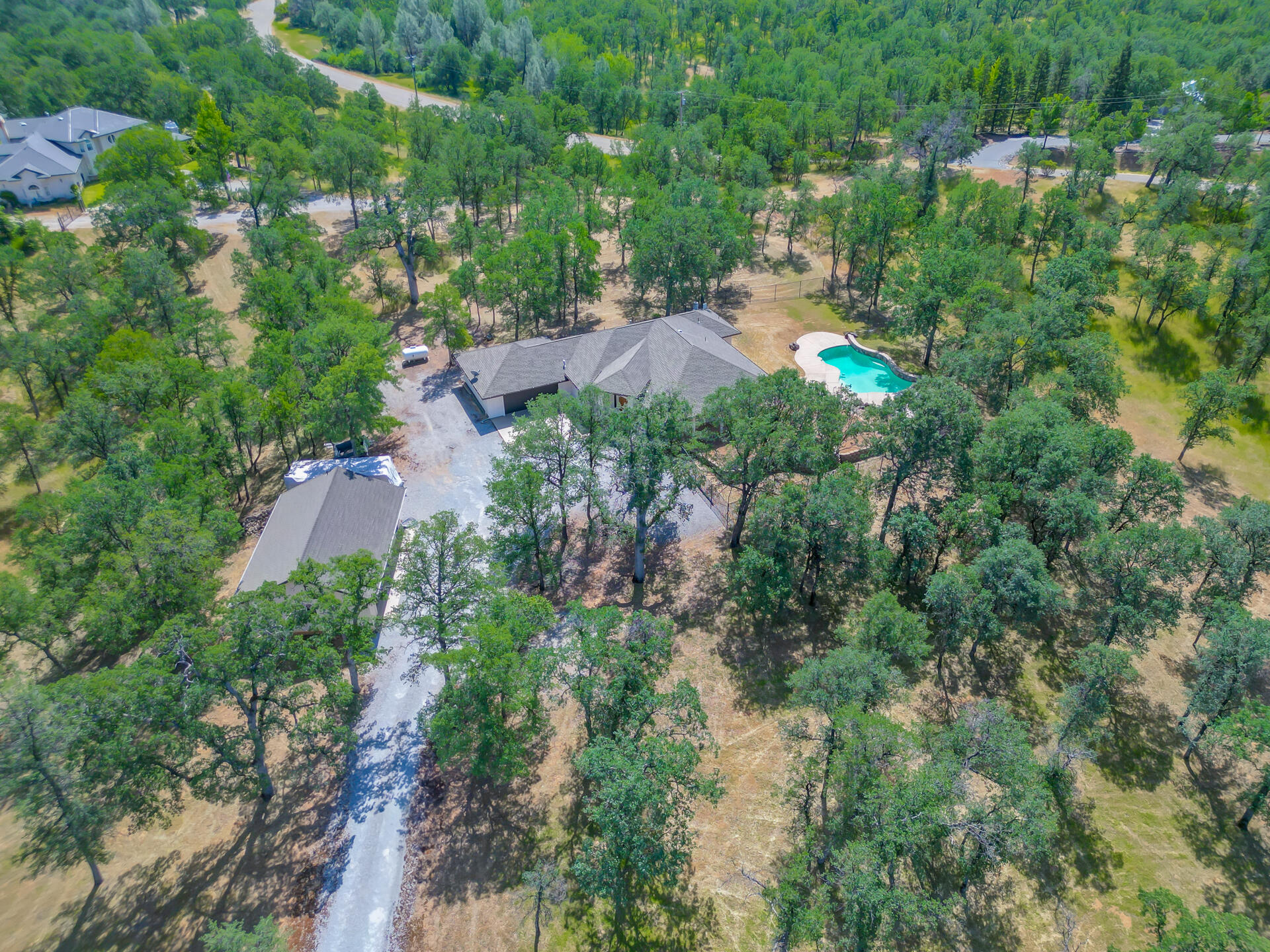 13223 Padani Drive Redding, CA 96003 - Photo 40 of 48 an aerial view of residential house with outdoor space and trees all around