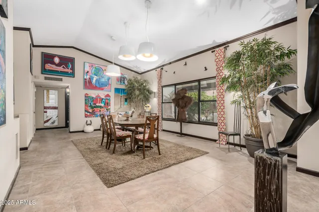 a view of a furniture in a room