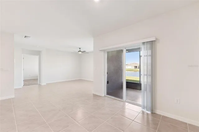 an empty room with a natural light