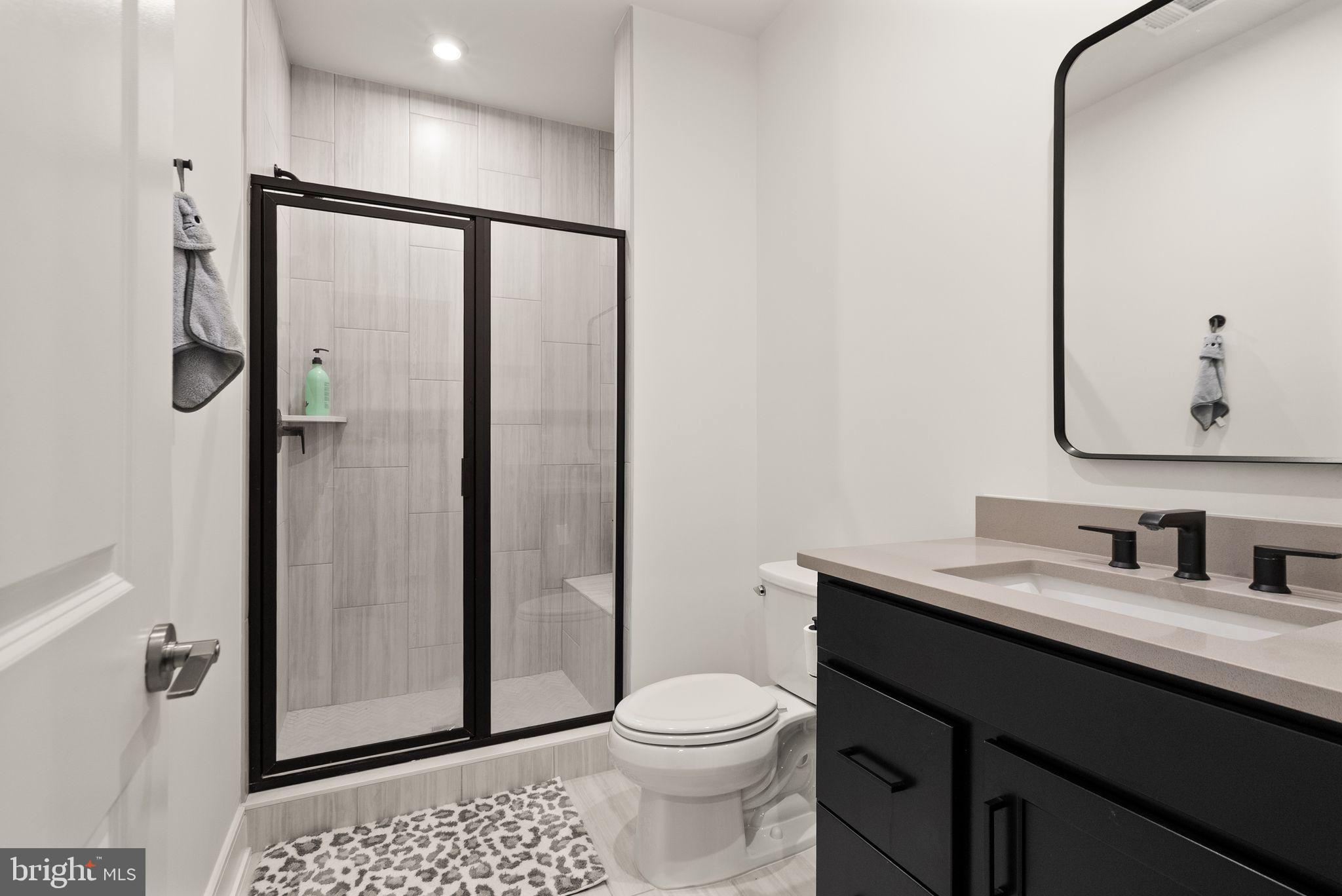 23062 Copper Tree Terrace Ashburn, VA 20148 - Photo 31 of 38 a bathroom with a granite countertop sink toilet and shower