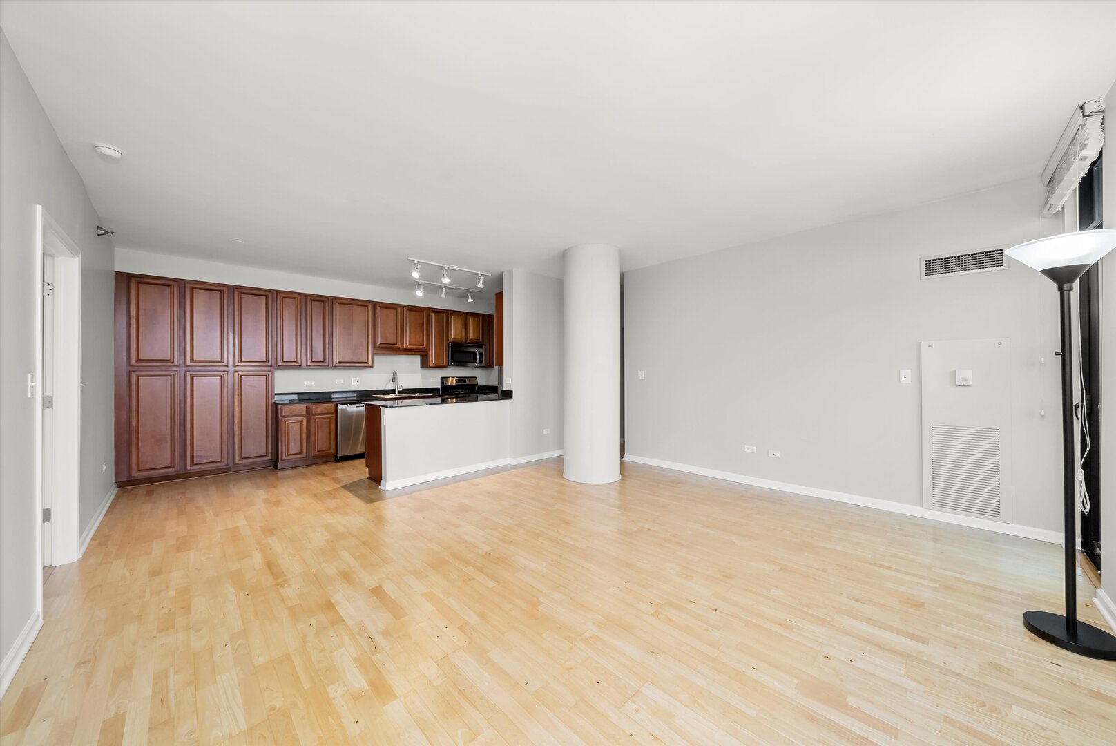 1255 South State Street, Unit 1702 Chicago, IL 60605 - Photo 11 of 36 a view of kitchen with wooden floor
