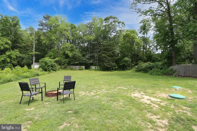a view of a two chairs in a yard