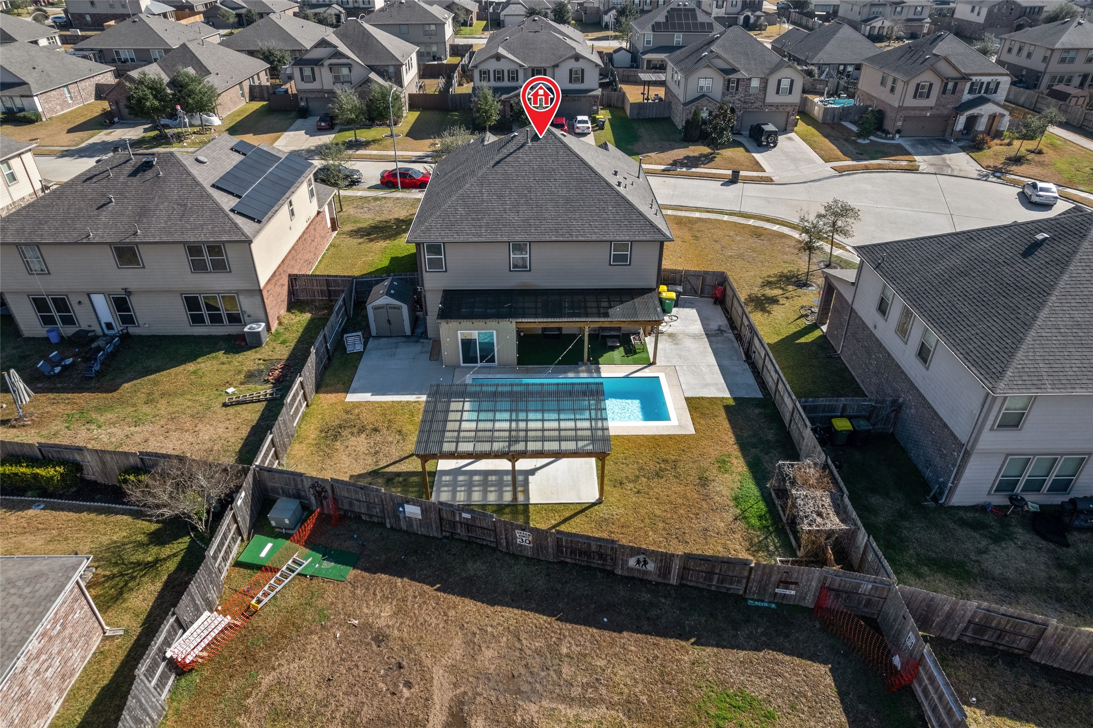 3508 Saxton Green Road Pearland, TX 77584 - Photo 34 of 45 swimming pool view with a sitting space