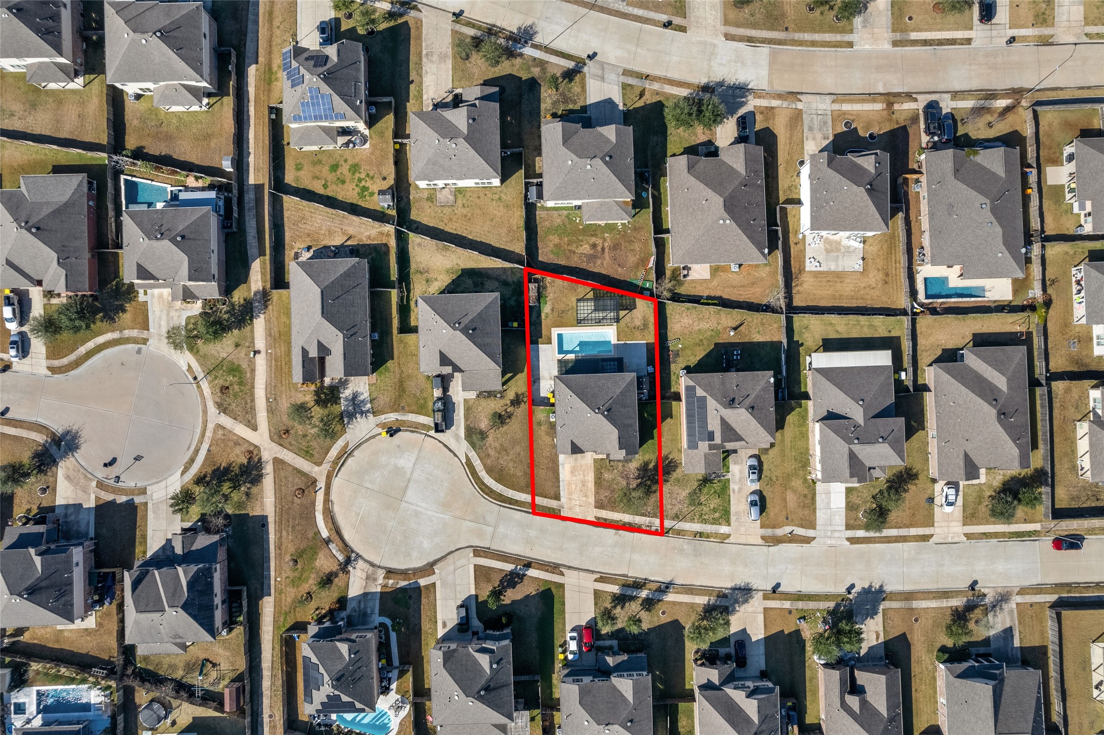 3508 Saxton Green Road Pearland, TX 77584 - Photo 36 of 45 an aerial view of a highlighted house