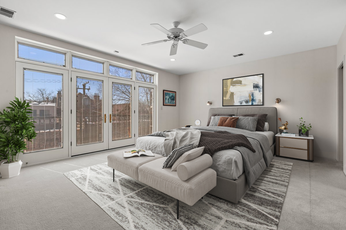 1261 West Flournoy Street Chicago, IL 60607 - Photo 28 of 43 a bedroom with furniture and a large window