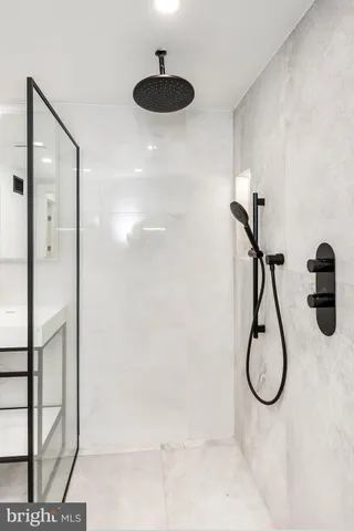 a bathroom with a shower