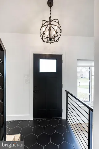 a view of a hallway with entryway