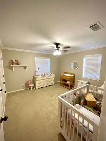 a bedroom with furniture and a tv