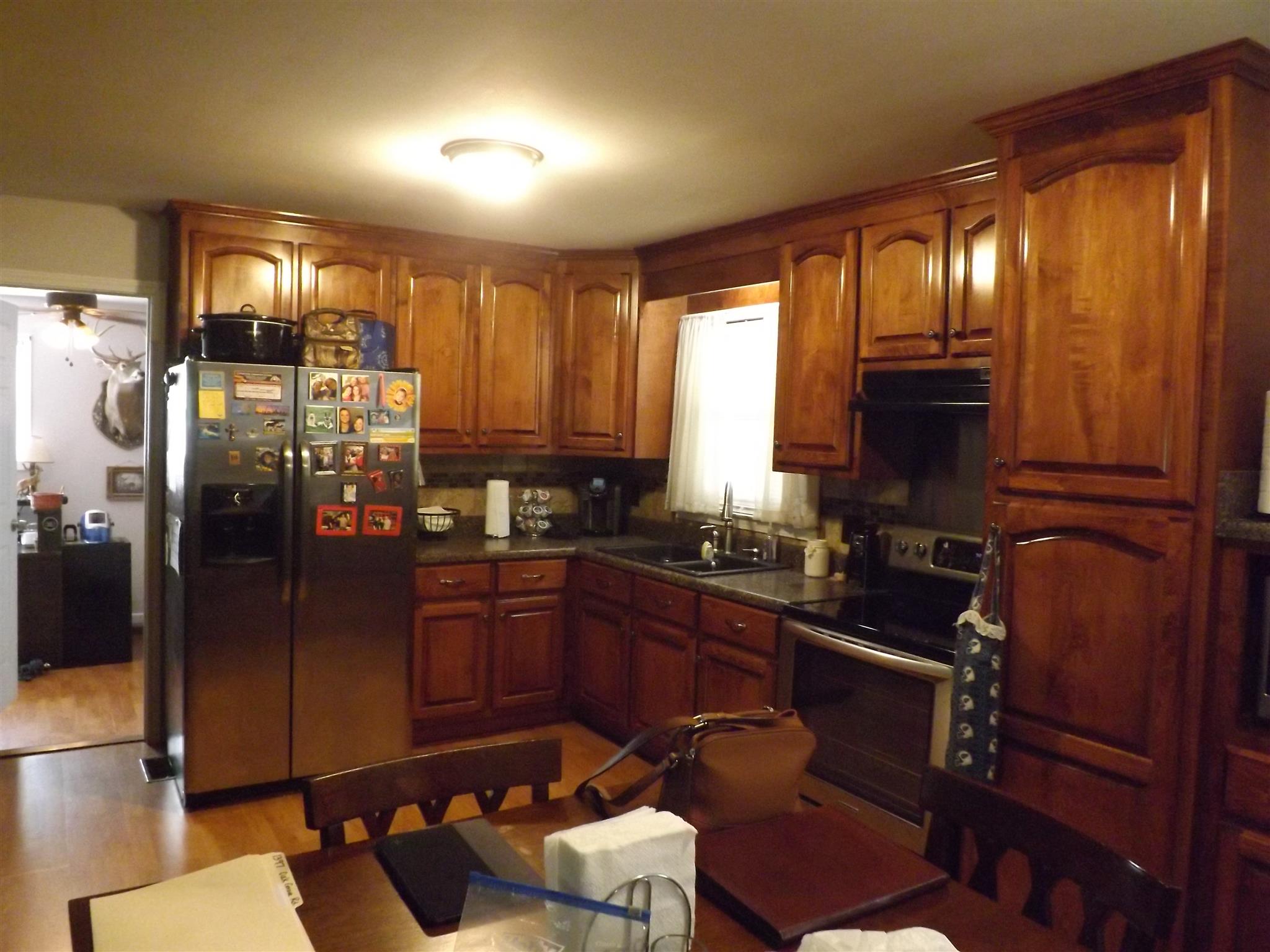 1397 Oak Grove Road Goodspring, TN 38460 - Photo 6 of 25 a kitchen with a refrigerator and a sink