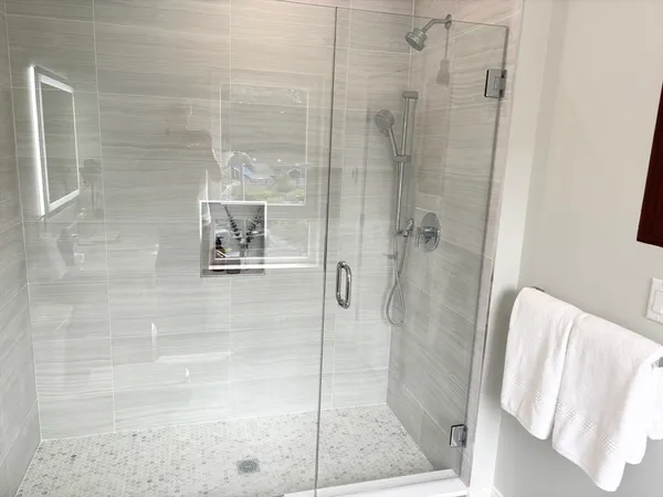 a bathroom with a shower
