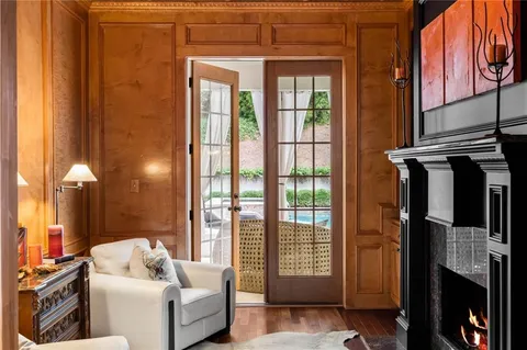 a bedroom with a bed and a view of bathroom