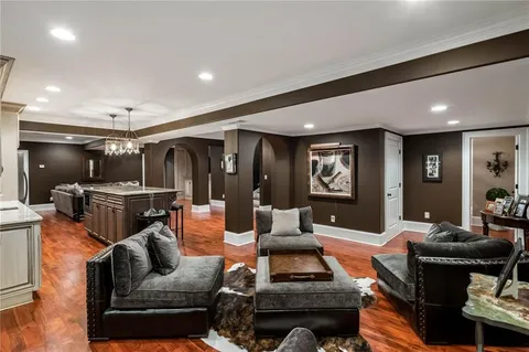 front view of a house with a patio