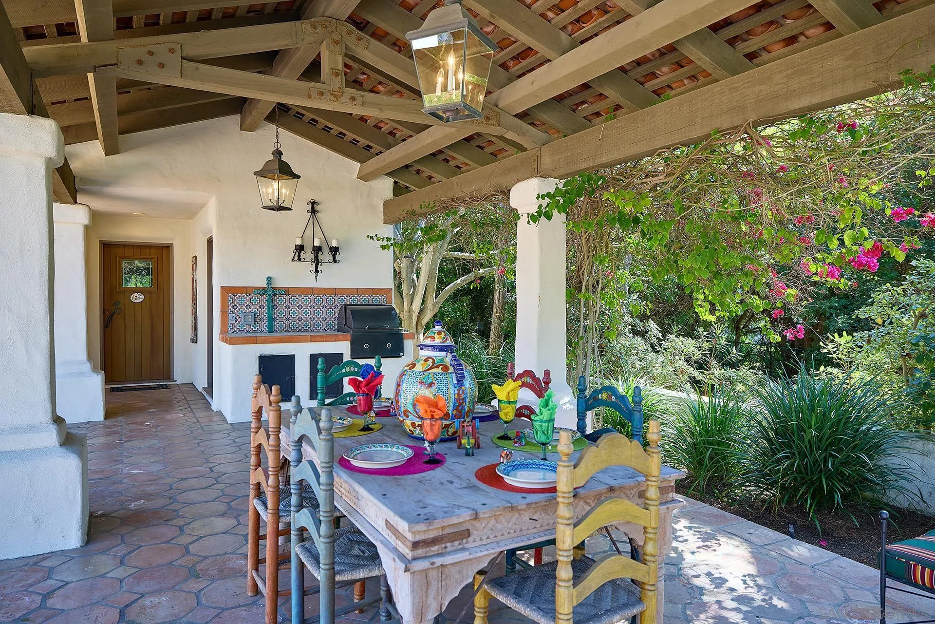 6525 Lago Lindo Rancho Santa Fe, CA 92067 - Photo 30 of 47 Patio and BBQ dining and access to the cabana pool house.