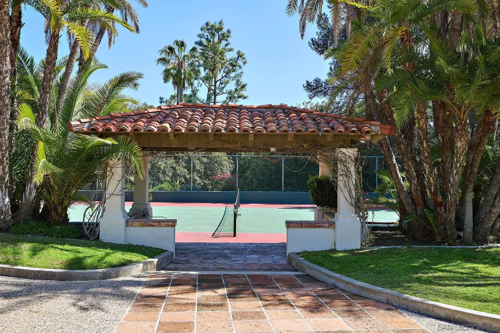 6525 Lago Lindo Rancho Santa Fe, CA 92067 - Photo 37 of 47 Tennis Court and retreat area for parties and gatherings.