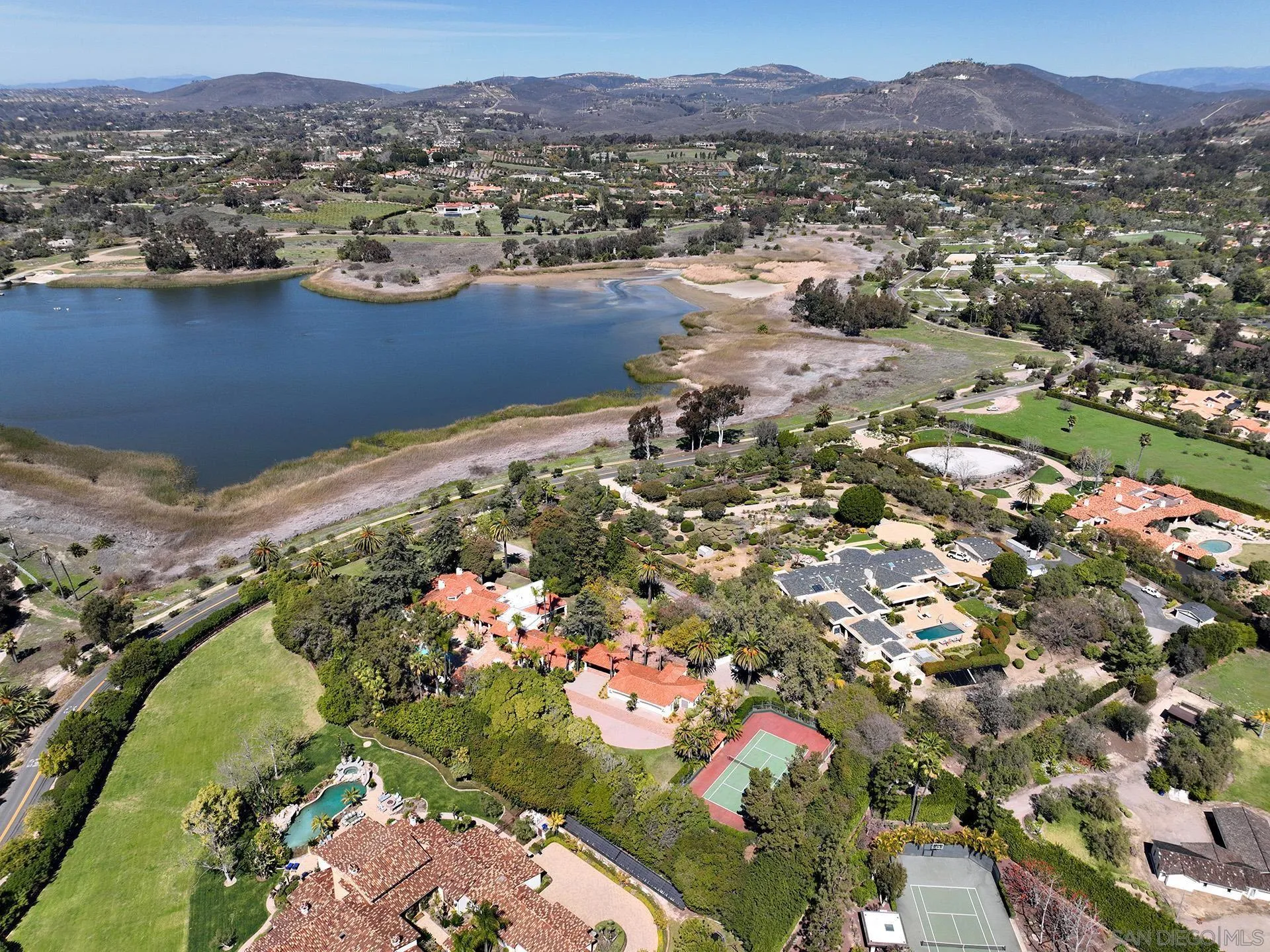 6525 Lago Lindo Rancho Santa Fe, CA 92067 - Photo 43 of 47 Dramatic sweeping views of the lake and mountains.