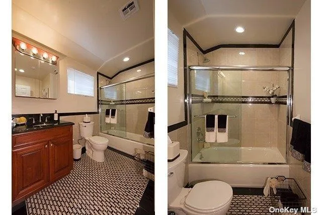 a bathroom with a toilet a sink and a shower
