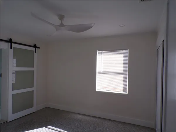 an empty room with a window