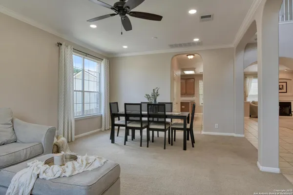 a view of a livingroom and dining room