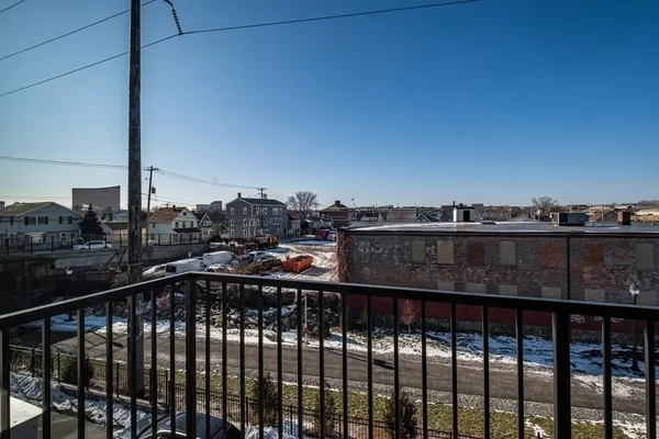 a view of city from a balcony