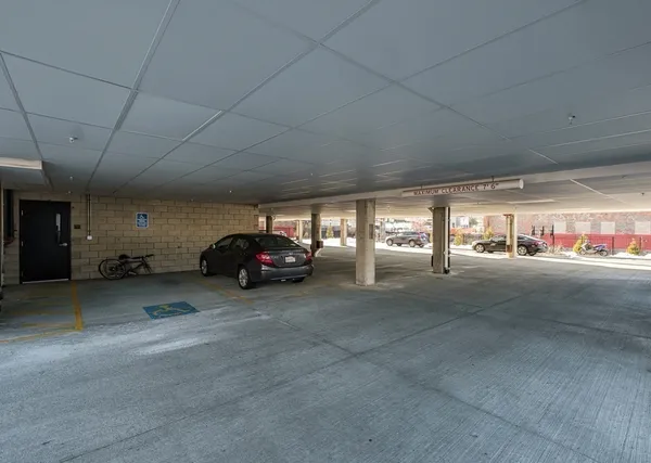 a view of a building with street view