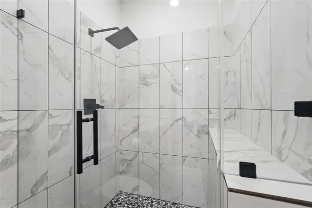 a bathroom with a shower