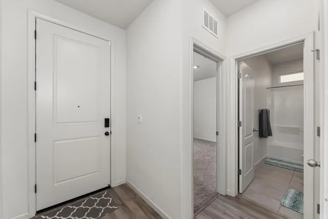 a bathroom with a shower and a sink