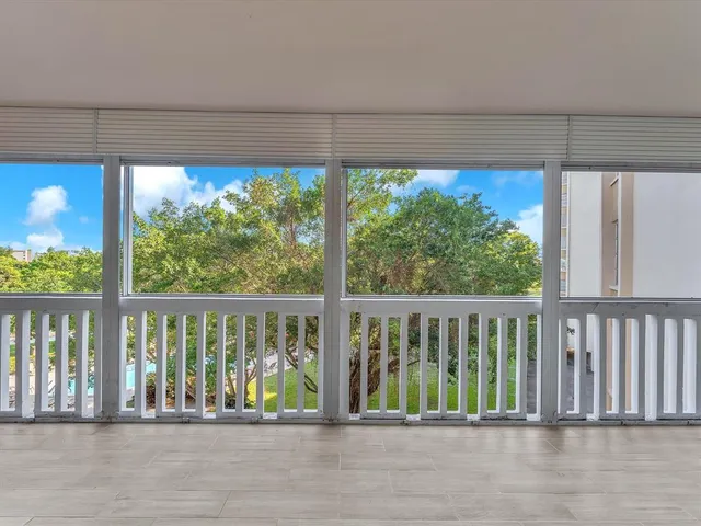 a view of wooden balcony