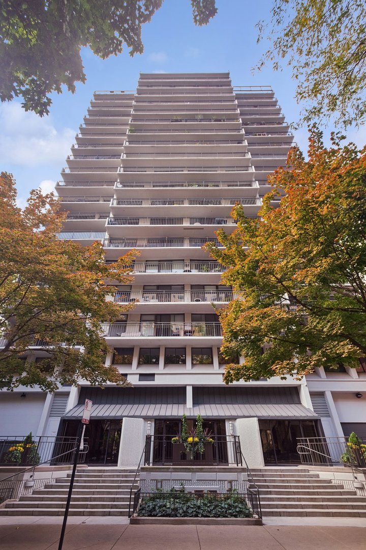 a front view of a building