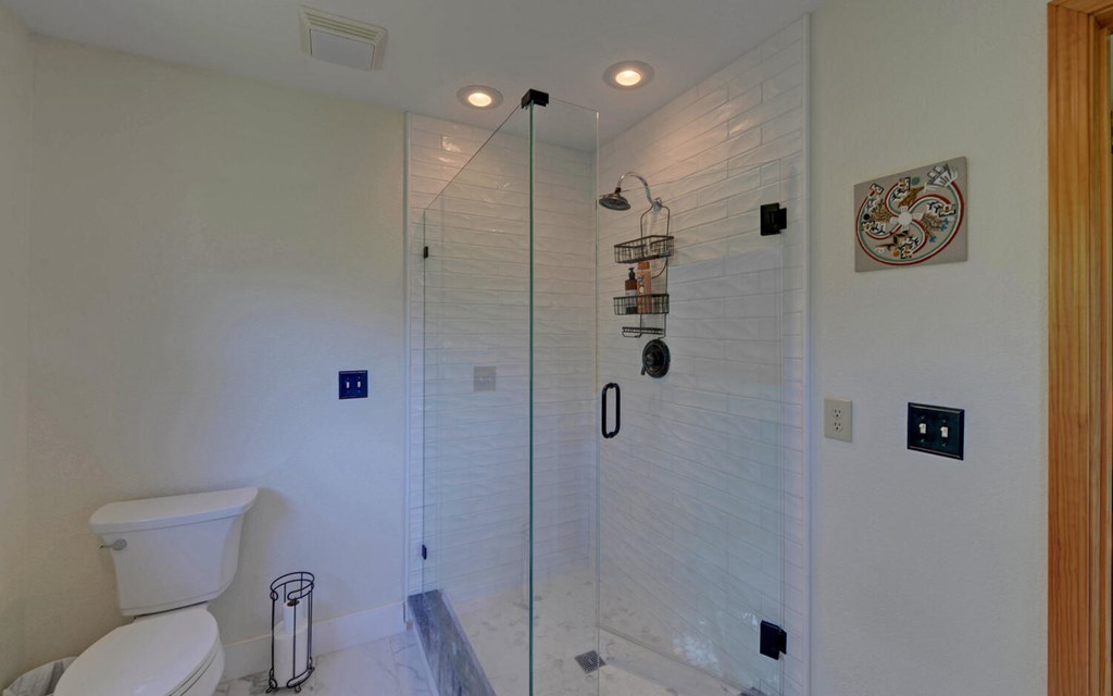 445 Tranquil Cove Road Murphy, NC 28906 - Photo 24 of 77 a bathroom with a shower toilet and sink